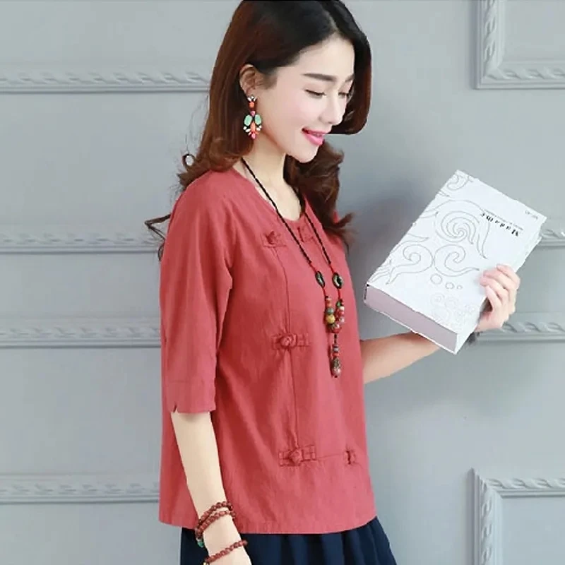 2023Summer New Lady Style Cotton Linen Women's T-Shirt Women Loose Short-Sleeved Literary Linen Shirt Female Top L655
2023Summer New Lady Style Cotton Linen Women's T-Shirt Women Loose Short-Sleeved Literary Linen Shirt Female Top L655