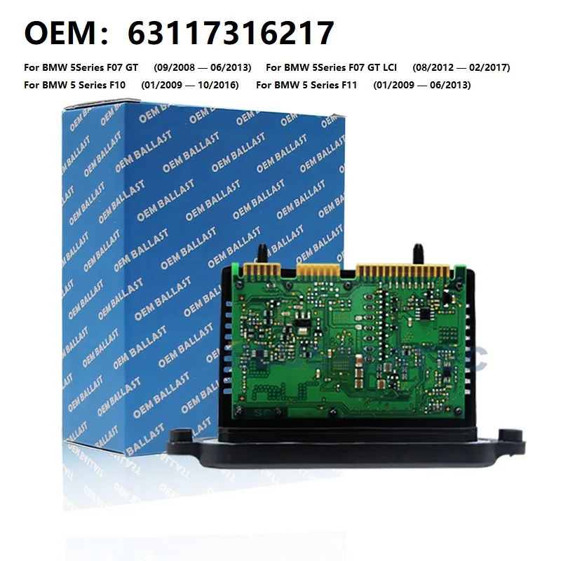 Новый OEM для BMW 5 серии F07/F10, ксеноновый светодиодный модуль балластной фары 63117316217 с AFS
Новый OEM для BMW 5 серии F07/F10, ксеноновый светодиодный модуль балластной фары 63117316217 с AFS