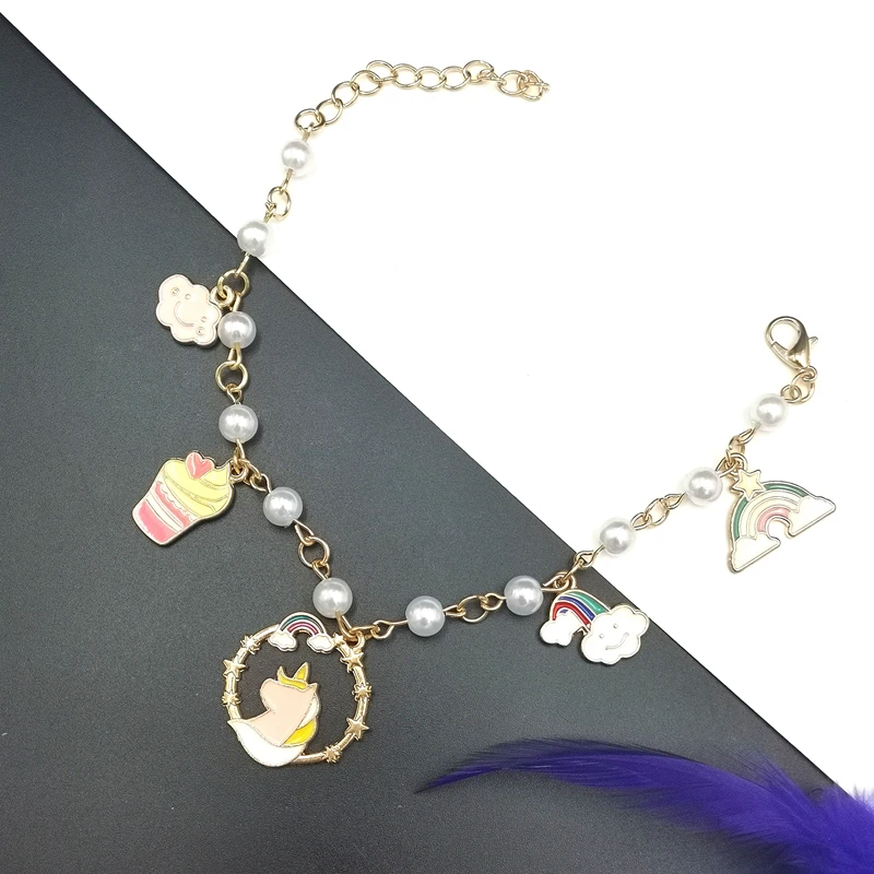 Unicorn Bead Bracelet 6mm Rainbow Unicorn Ice Cream White Cloud Lollipop Fashion Bracelet Girl Female Boy Jewelry Gift
Unicorn Bead Bracelet 6mm Rainbow Unicorn Ice Cream White Cloud Lollipop Fashion Bracelet Girl Female Boy Jewelry Gift