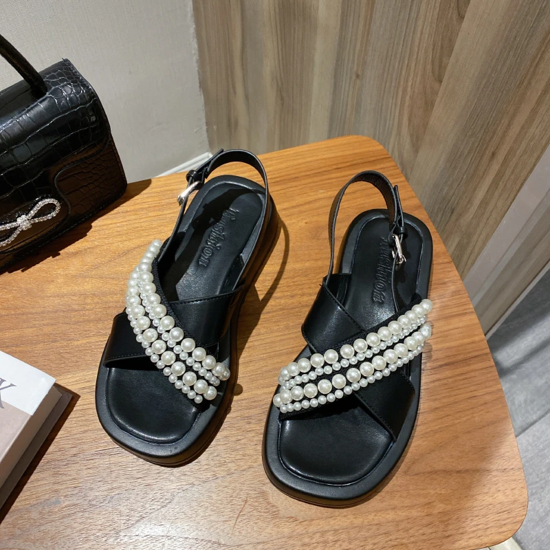 Fashion Cross Strap Pearls Chunky Sandals Women 2021 Summer Platform Sandals Slingback Gladiator Shoes Woman
Fashion Cross Strap Pearls Chunky Sandals Women 2021 Summer Platform Sandals Slingback Gladiator Shoes Woman