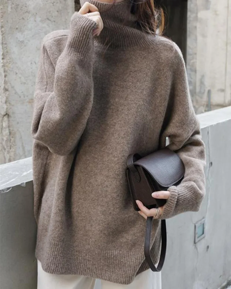 Turtleneck Cashmere Sweater Women Korean Loose Warm Knitted Pullover 2021 Winter Jacket Lazy Women Pullover
Turtleneck Cashmere Sweater Women Korean Loose Warm Knitted Pullover 2021 Winter Jacket Lazy Women Pullover