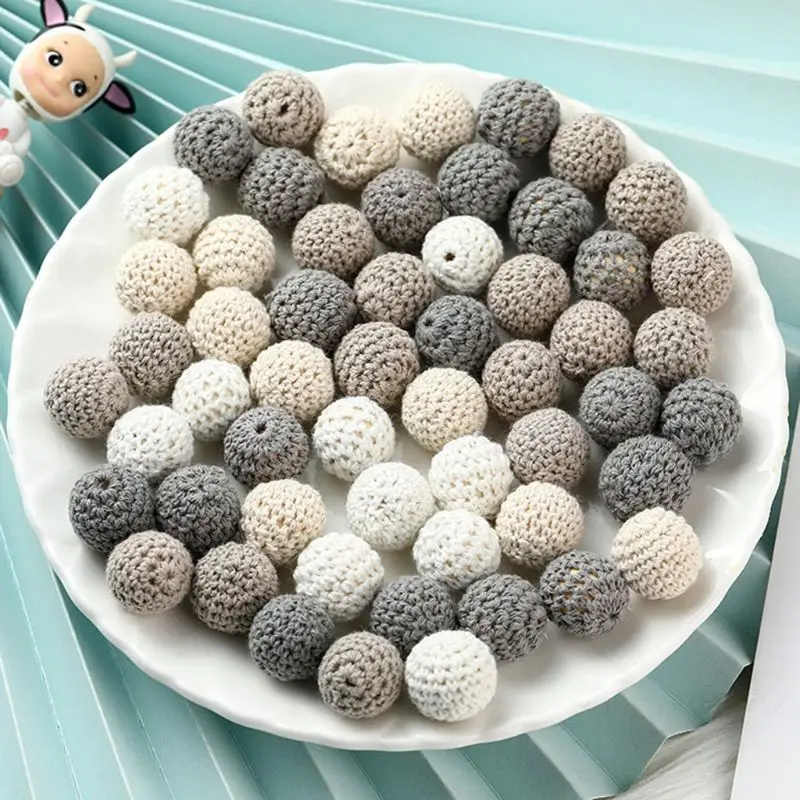 60Pcs 20mm Chunky Round Crochet Wooden Beads Baby Teether Nursing Teething Pacifier Chain Necklace Toy Making DIY Crafts
60Pcs 20mm Chunky Round Crochet Wooden Beads Baby Teether Nursing Teething Pacifier Chain Necklace Toy Making DIY Crafts