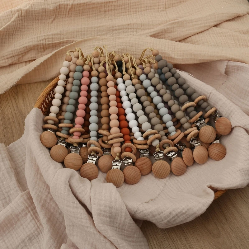 Baby Pacifier Clips Silicone Beads Wooden Ring Pacifier Chain Infant Nipple Appease Soother Chain Clips Dummy Holder Nipple Clip
Baby Pacifier Clips Silicone Beads Wooden Ring Pacifier Chain Infant Nipple Appease Soother Chain Clips Dummy Holder Nipple Clip