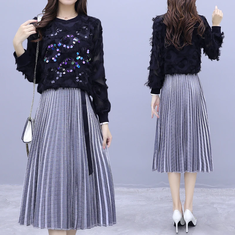 2 Pcs Set Women Skirt Sets Reflective Outfit Two Piece Set Ensemble Femme Deux Pieces Year-old Female Costume Women's Suit
2 Pcs Set Women Skirt Sets Reflective Outfit Two Piece Set Ensemble Femme Deux Pieces Year-old Female Costume Women's Suit