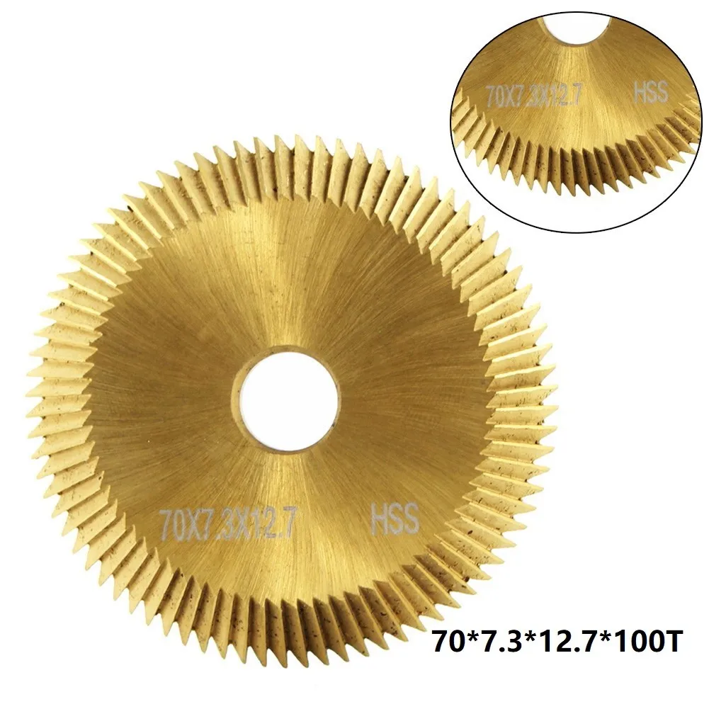 1pc 70x7.3x12.7mm Circular Saw Blades 100T Double HSS Cutter Titanium Horizontal Key Machine Cutting Disc WoodworkingTools
1pc 70x7.3x12.7mm Circular Saw Blades 100T Double HSS Cutter Titanium Horizontal Key Machine Cutting Disc WoodworkingTools