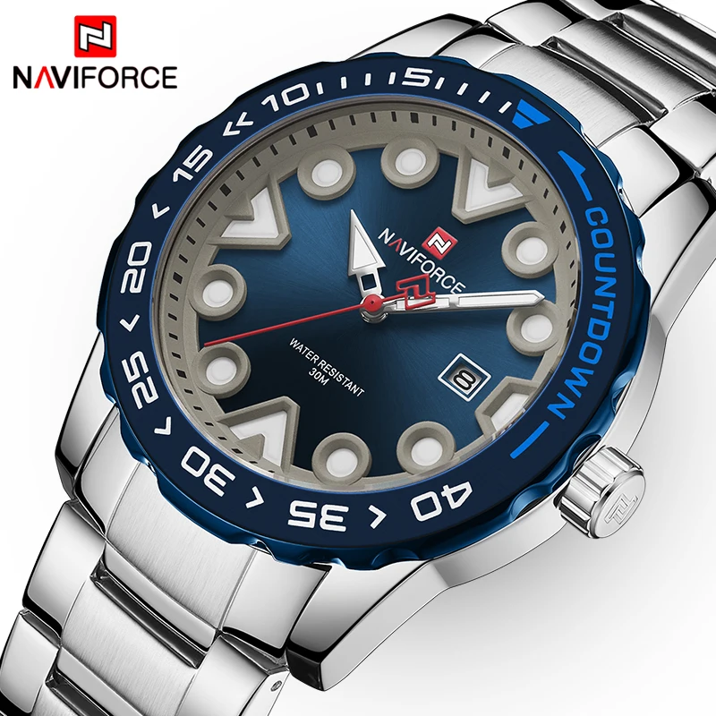 Часы наручные NAVIFORCE Мужские кварцевые, брендовые Роскошные водонепроницаемые спортивные с большим циферблатом, 2020
Часы наручные NAVIFORCE Мужские кварцевые, брендовые Роскошные водонепроницаемые спортивные с большим циферблатом, 2020