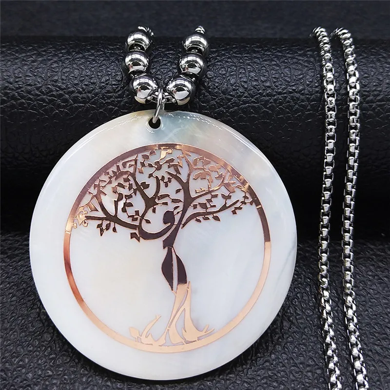 Stainless Steel Shell Necklaces Pendants Tree of Life Rose Gold Color Women Necklace Jewelry sautoirs femme longs N1923
Stainless Steel Shell Necklaces Pendants Tree of Life Rose Gold Color Women Necklace Jewelry sautoirs femme longs N1923