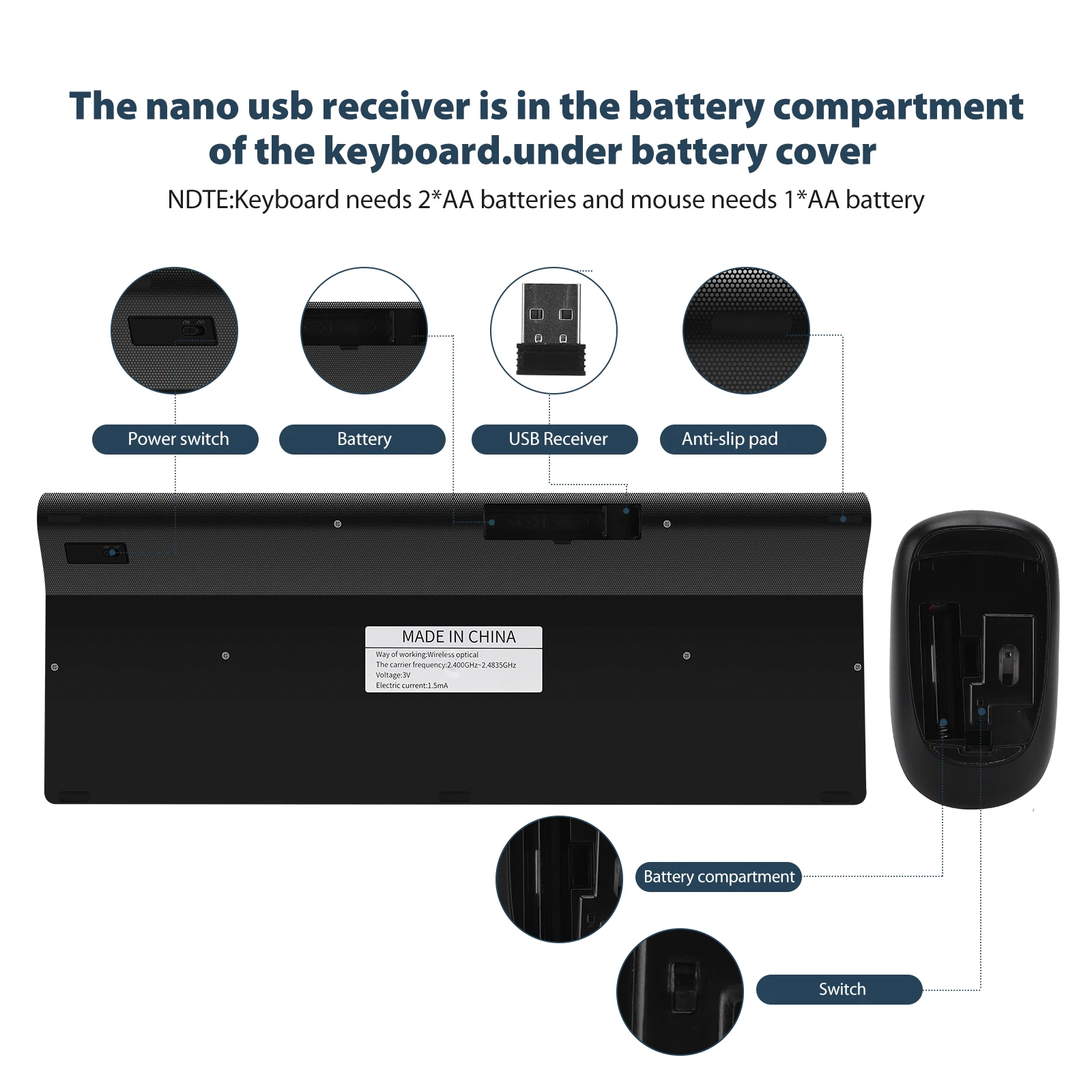 E168 2.4G Wireless Silent Keyboard and Mouse Mini Multimedia Full-size Keyboard Mouse Combo Set For Notebook Laptop Desktop PC
E168 2.4G Wireless Silent Keyboard and Mouse Mini Multimedia Full-size Keyboard Mouse Combo Set For Notebook Laptop Desktop PC