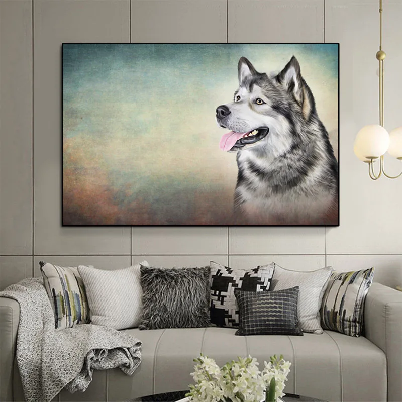 Animal Painting Wolf Poster Wall Art Canvas Posters And Prints For Living Room Decoration Decor Picture Cuadros | Дом и сад