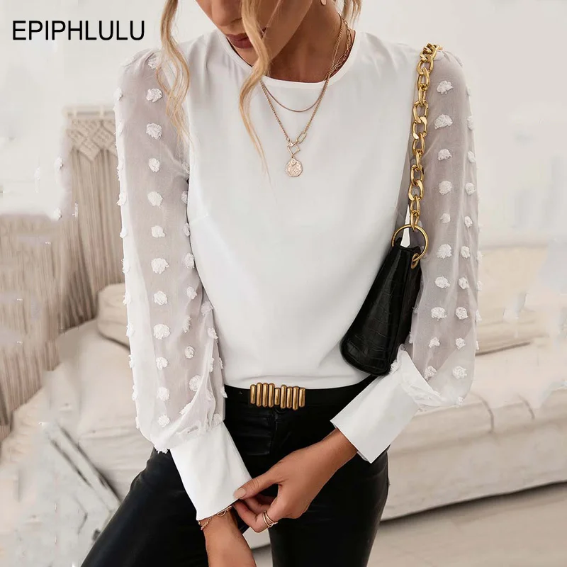 Spring Mesh Blouse Women Embroidered Shirt Blouse Long Sleeve Jacquard White Blouses Female Loose Shirts 2022
Spring Mesh Blouse Women Embroidered Shirt Blouse Long Sleeve Jacquard White Blouses Female Loose Shirts 2022
