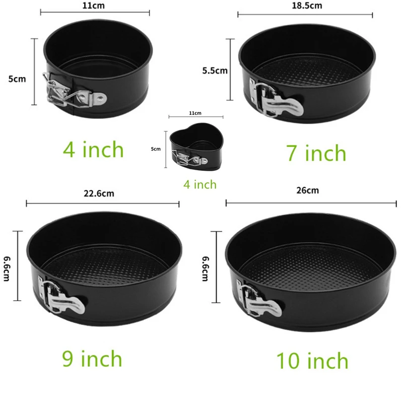 

4/7/9/10 Inch Removable Bottom Non-Stick Metal Bake Mould Cake Pan with Lock Divice Bakeware Cake Molds Baking Accessories
