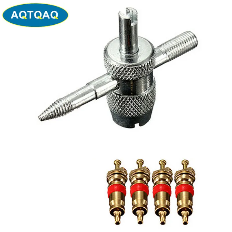 1Set Copper Valve Core with 5-in-1 Tire Valve Stem Removal Tool Tire Repair Tool Valve Core Removal Tool Tire Cleaning Tool
1Set Copper Valve Core with 5-in-1 Tire Valve Stem Removal Tool Tire Repair Tool Valve Core Removal Tool Tire Cleaning Tool