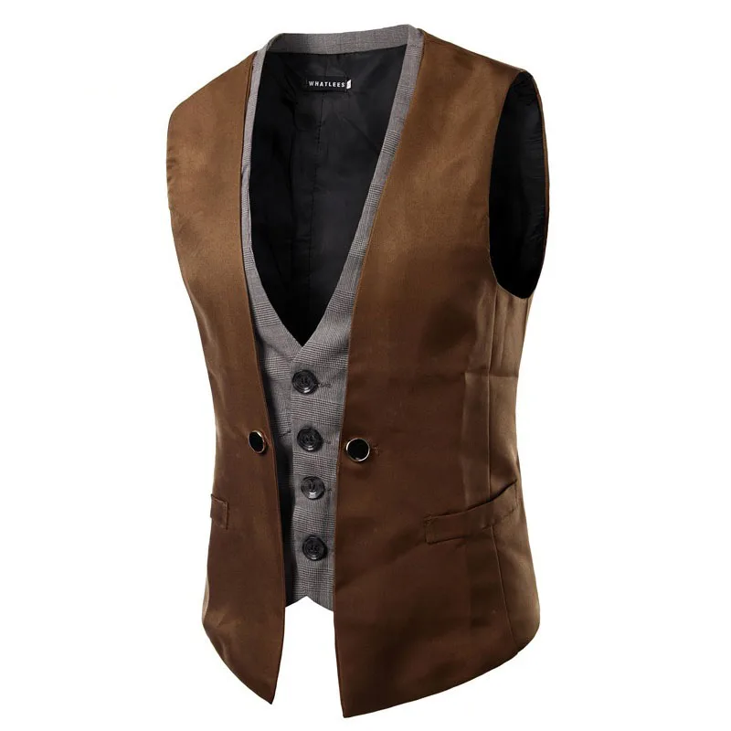 Men Vest Slim Fit Casual Formal Dress Suit Vest Men Waistcoat Spliced Single Blasted Sleeveless Casual Vests for Men
Men Vest Slim Fit Casual Formal Dress Suit Vest Men Waistcoat Spliced Single Blasted Sleeveless Casual Vests for Men