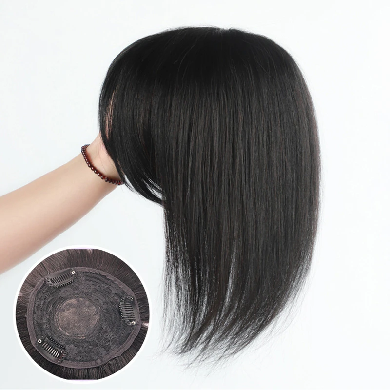 Косметологический парик Halo Lady из человеческих волос челка с зажимом бахромой
