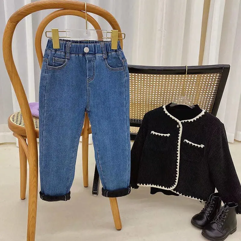 Winter Baby Girl Wide Leg Jeans Kids Boys Denim Pants Children Outwear Long Trousers Wool Girl Clothing Fall Spring
Winter Baby Girl Wide Leg Jeans Kids Boys Denim Pants Children Outwear Long Trousers Wool Girl Clothing Fall Spring