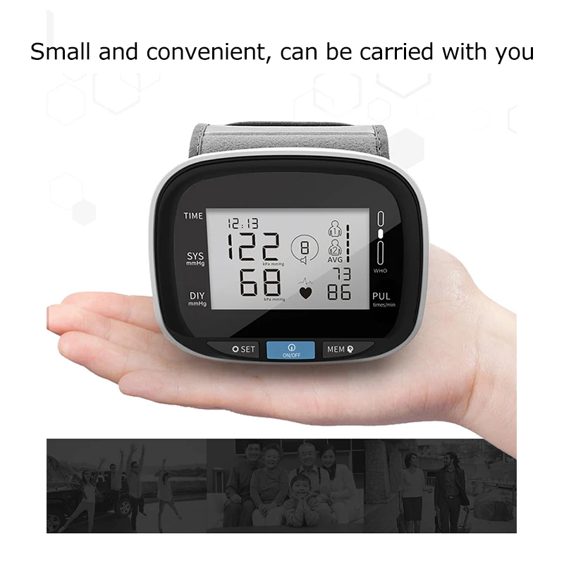 Portable Medical Digital Wrist Blood Pressure Monitor Automatic sphygmomanometer Tonometer Wrist Blood Pressure Mete Health Care
Portable Medical Digital Wrist Blood Pressure Monitor Automatic sphygmomanometer Tonometer Wrist Blood Pressure Mete Health Care