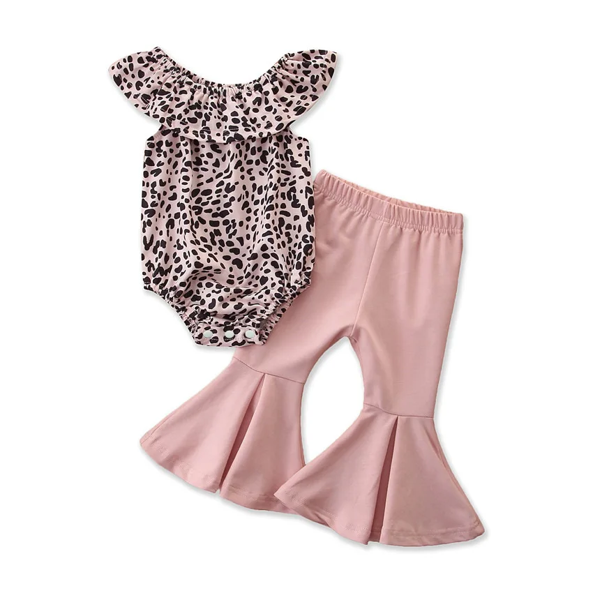Best Sell Summer Children's Clothing Top jumpsuit+Bell pants girl leopard print suit wholesale Low price little girls set New
Best Sell Summer Children's Clothing Top jumpsuit+Bell pants girl leopard print suit wholesale Low price little girls set New