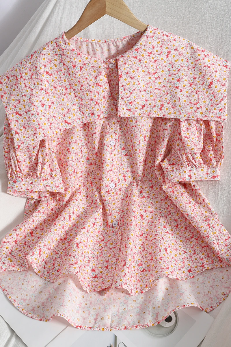 Korean Style Sailor Collar Women Blouses Slimming Top Spring and Summer New Cute Floral Shirt for Female
Korean Style Sailor Collar Women Blouses Slimming Top Spring and Summer New Cute Floral Shirt for Female