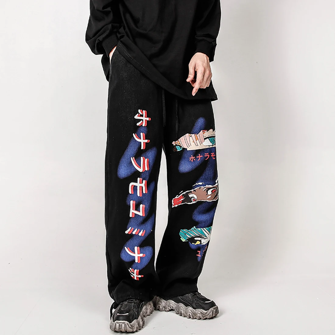 ATSUNNY Japanese Anime Text Printing Jeans Pants Pocket Casual Streetwear Harajuku Sweatpants Male Hip Hop Trousers
ATSUNNY Japanese Anime Text Printing Jeans Pants Pocket Casual Streetwear Harajuku Sweatpants Male Hip Hop Trousers
