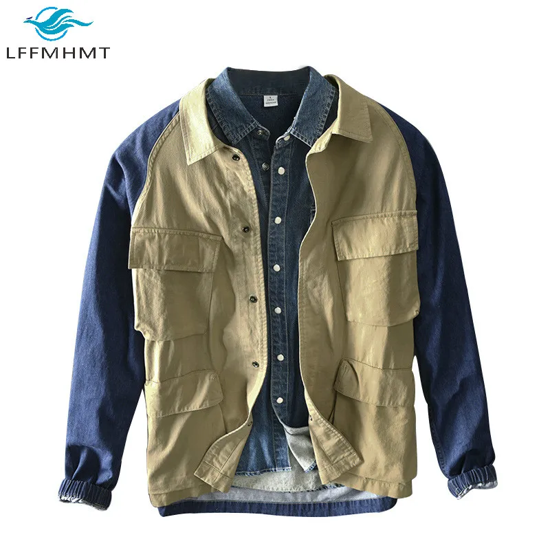 Spring Fall Fashion Men Patchwork Long Sleeve Multi Pockets Chic Trendy Coats Male Japan Style Harajuku Casual Wild Cargo Jacket
Spring Fall Fashion Men Patchwork Long Sleeve Multi Pockets Chic Trendy Coats Male Japan Style Harajuku Casual Wild Cargo Jacket