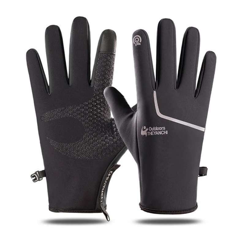 Mens Cycling Winter Gloves Plus Velvet Warm Unisex Windproof Waterproof Gloves Non-Slip Reflective Black Gloves Mitten
Mens Cycling Winter Gloves Plus Velvet Warm Unisex Windproof Waterproof Gloves Non-Slip Reflective Black Gloves Mitten