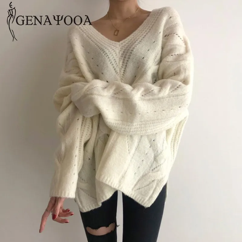 Genayooa Casual Pullover Sweater Knitted Women Winter 2020 Long Sleeve V Neck Sexy Cashmere Sweater Women Solid Jumper Winter
Genayooa Casual Pullover Sweater Knitted Women Winter 2020 Long Sleeve V Neck Sexy Cashmere Sweater Women Solid Jumper Winter
