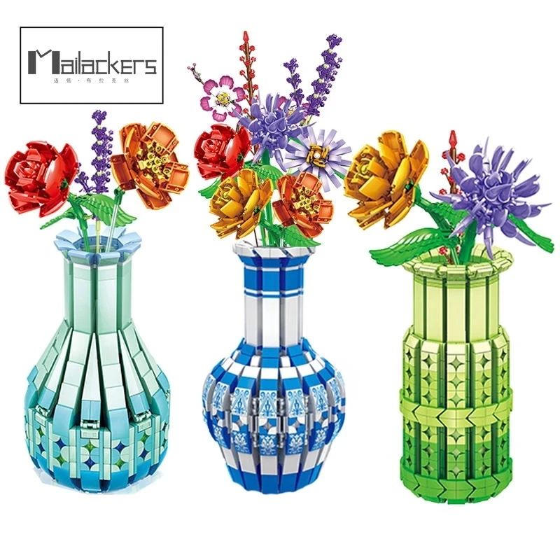 

Набор строительных блоков Mailackers «Друзья для девочек», букет цветов, творческая ваза, искусство, строительные блоки, игрушки для взрослых