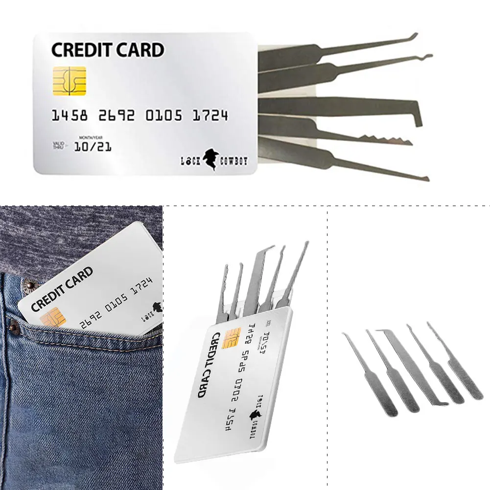 Lock Pick Set with Transparent Training Padlock and Credit Card Lock Picking Tool Kit for Beginner and Pro Locksmiths
Lock Pick Set with Transparent Training Padlock and Credit Card Lock Picking Tool Kit for Beginner and Pro Locksmiths