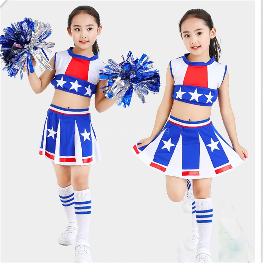 

School Uniform Cheerleader Baby Girl Boy Dance Costume Sleeveless Modern Kids Team Wear Children Gymnastic Jazz Football Outfit