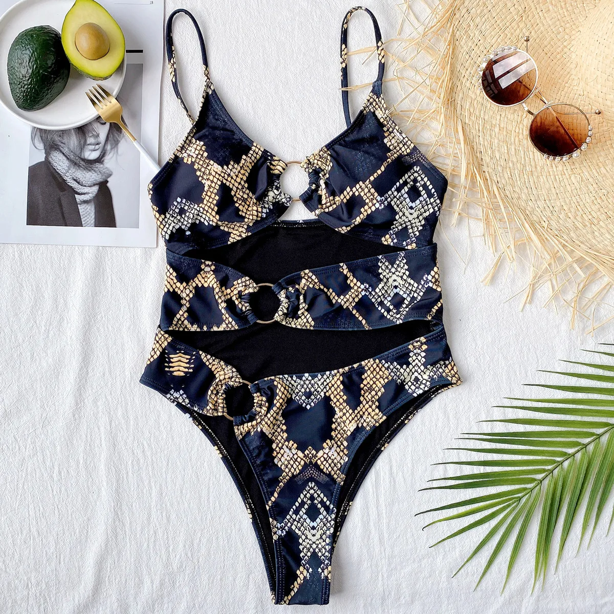 Female Swim Wear Bathing Suit Women Steel Ring Decorated Sexy Cut Out One Piece Bodysuit Padded Push Up Swimsuit
Female Swim Wear Bathing Suit Women Steel Ring Decorated Sexy Cut Out One Piece Bodysuit Padded Push Up Swimsuit