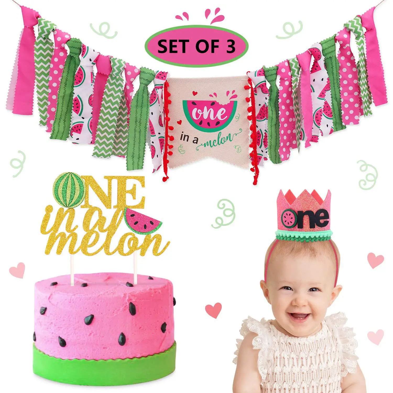 Watermelon Party Birthday Banner Crown Cake Topper Baby ONE Year Old Party Dining Table Skirt Crown Set Party Decoration
Watermelon Party Birthday Banner Crown Cake Topper Baby ONE Year Old Party Dining Table Skirt Crown Set Party Decoration