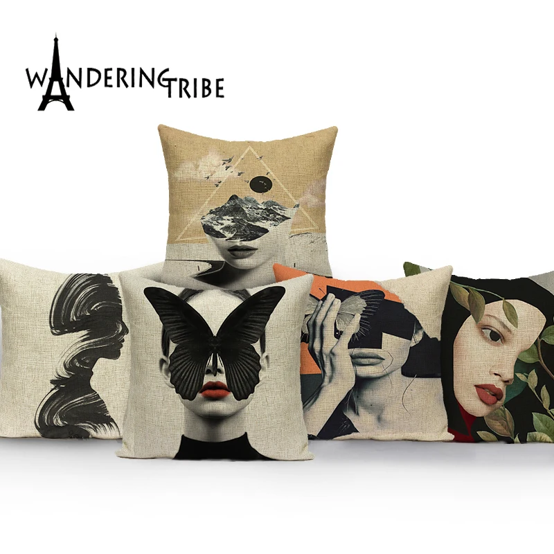 Fashionable Abstract Throw Pillows Case Vintage Retro Cushion Cover Linen Decorative Art Woman Decorative Pillows Sofa Cushions
Fashionable Abstract Throw Pillows Case Vintage Retro Cushion Cover Linen Decorative Art Woman Decorative Pillows Sofa Cushions