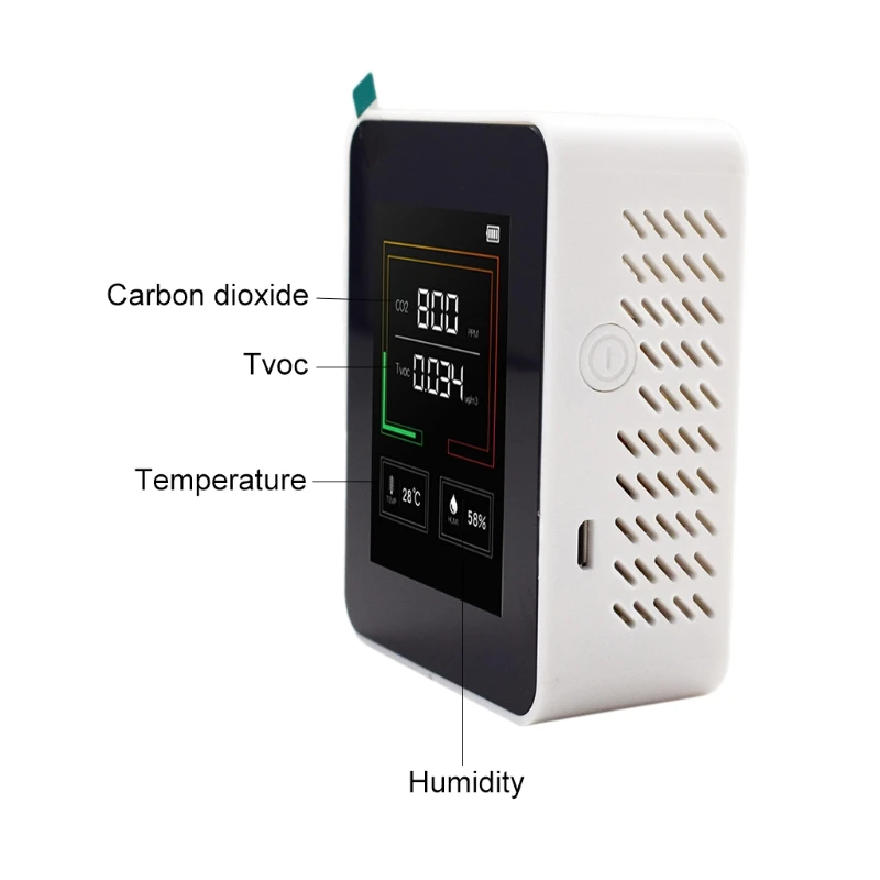 Carbon Dioxide Meter Carbon Dioxide Concentration Meter CO2 Air Purifier Air Quality Detector Sensor Air Quality CO2 TVOC G8TB
Carbon Dioxide Meter Carbon Dioxide Concentration Meter CO2 Air Purifier Air Quality Detector Sensor Air Quality CO2 TVOC G8TB