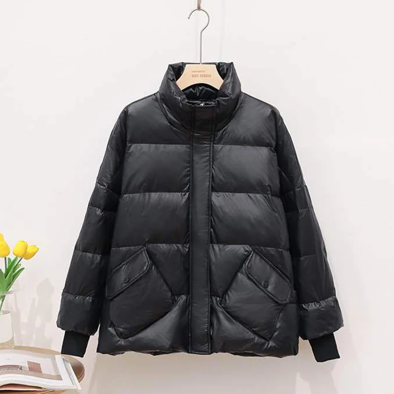 Korean Style Women's Winter Down Jackets Stand Collar Short Style Ladies Parkas Loose Solid Thick Female Cold Coat Warm Outwear
Korean Style Women's Winter Down Jackets Stand Collar Short Style Ladies Parkas Loose Solid Thick Female Cold Coat Warm Outwear