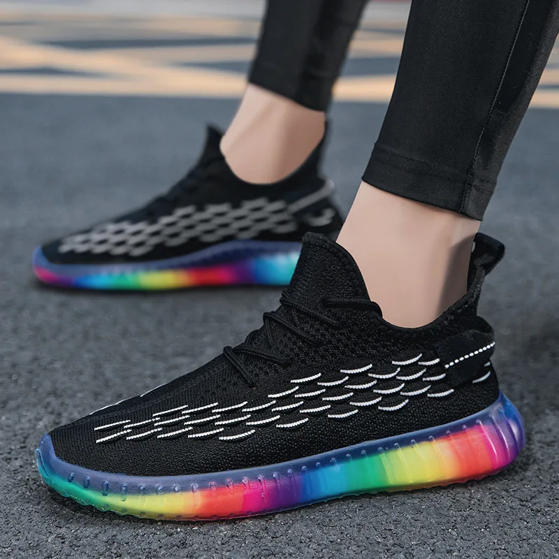 High Quality Men's Shoes Sports Shoes Flying Woven Coconut Shoes Rainbow Sole Running Shoes Breathable Comfortable Men Sneakers
High Quality Men's Shoes Sports Shoes Flying Woven Coconut Shoes Rainbow Sole Running Shoes Breathable Comfortable Men Sneakers