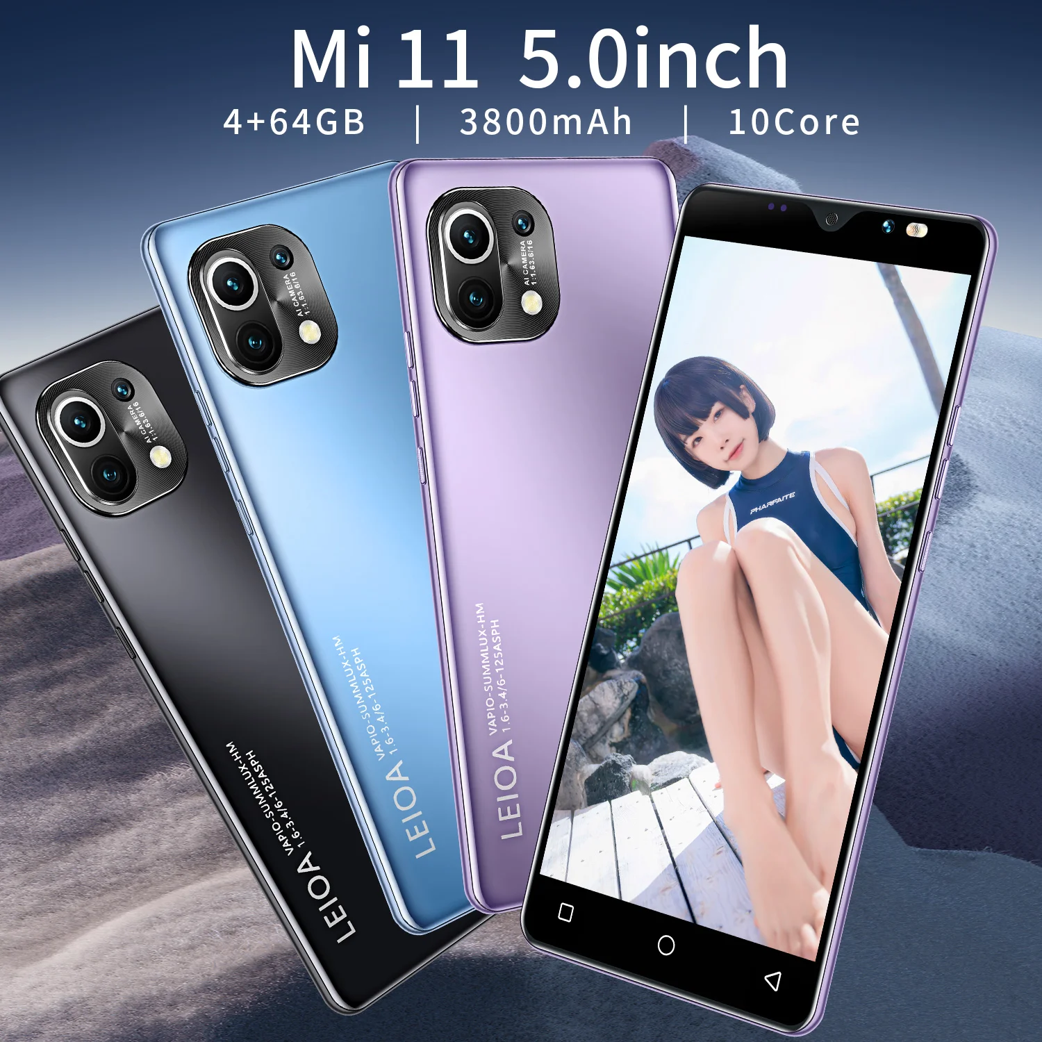 New Arrival Mi 11 5.0Inch Full Screen Cellphone 8MP+16MP 10 Core 4GB+64GB Fingerprint ID 3800mAh Battrey Free Ship Smartphone 5G
New Arrival Mi 11 5.0Inch Full Screen Cellphone 8MP+16MP 10 Core 4GB+64GB Fingerprint ID 3800mAh Battrey Free Ship Smartphone 5G