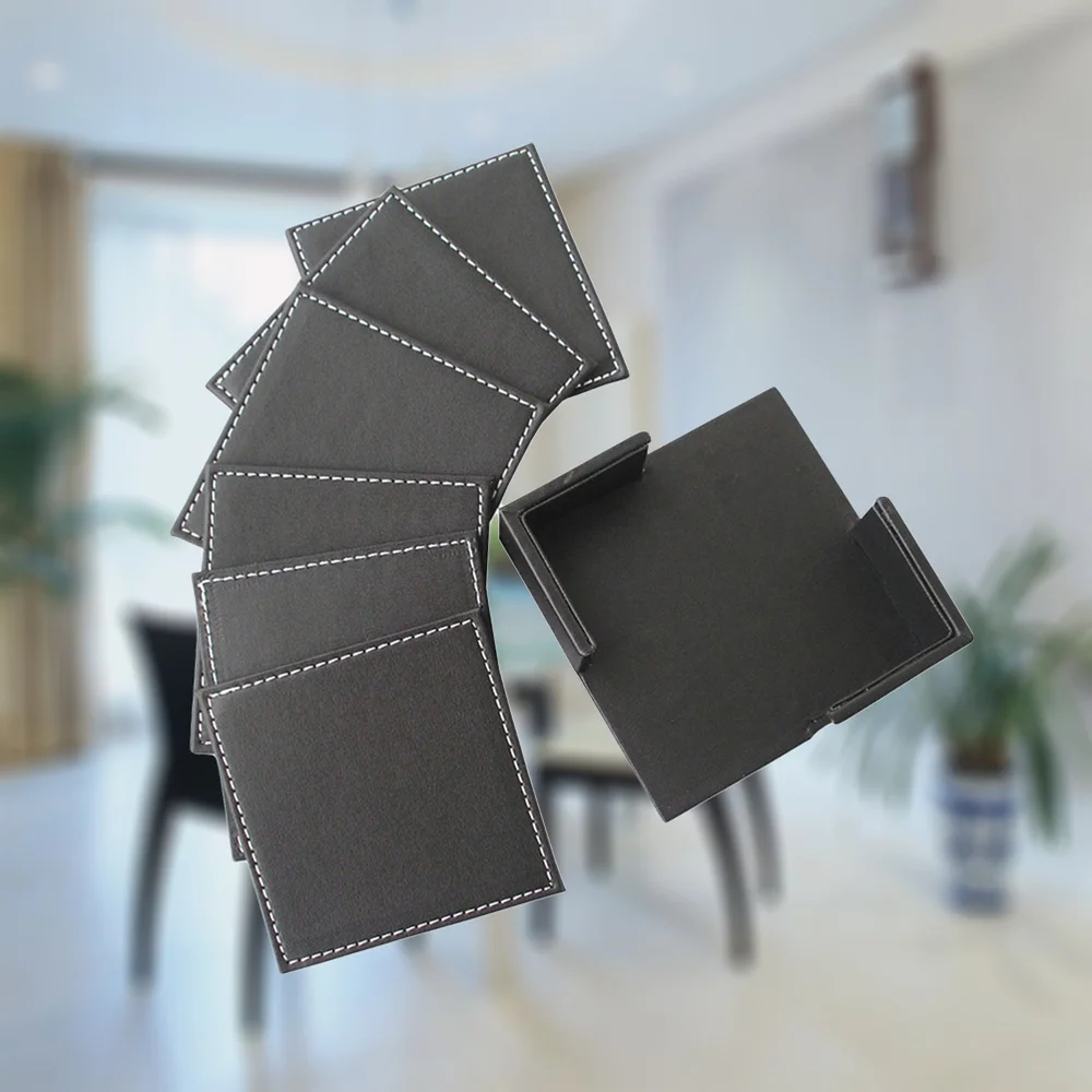 6PCS PU Leather Table Mat Heat-Resistant Square Coaster for Cup Glass Tableware - Black
6PCS PU Leather Table Mat Heat-Resistant Square Coaster for Cup Glass Tableware - Black