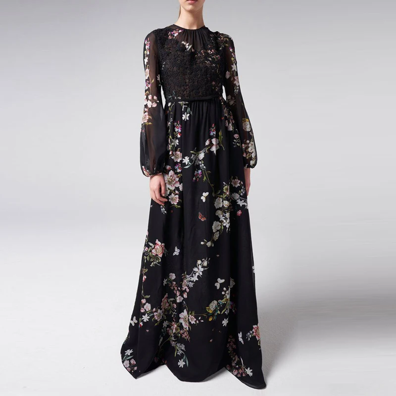 French Light Mature Gentle Style Dress Noble and Elegant Slim Slim Floral Skirt Lace Stitching Black Long Skirt Dress
French Light Mature Gentle Style Dress Noble and Elegant Slim Slim Floral Skirt Lace Stitching Black Long Skirt Dress