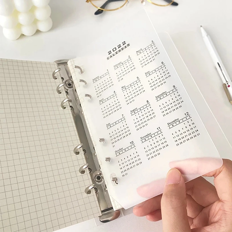 2022 Calendar PP Divider A5/A6 Loose Leaf Notebook Planner Index Sheet Binder Category Planner Filofax Inner Clip
2022 Calendar PP Divider A5/A6 Loose Leaf Notebook Planner Index Sheet Binder Category Planner Filofax Inner Clip