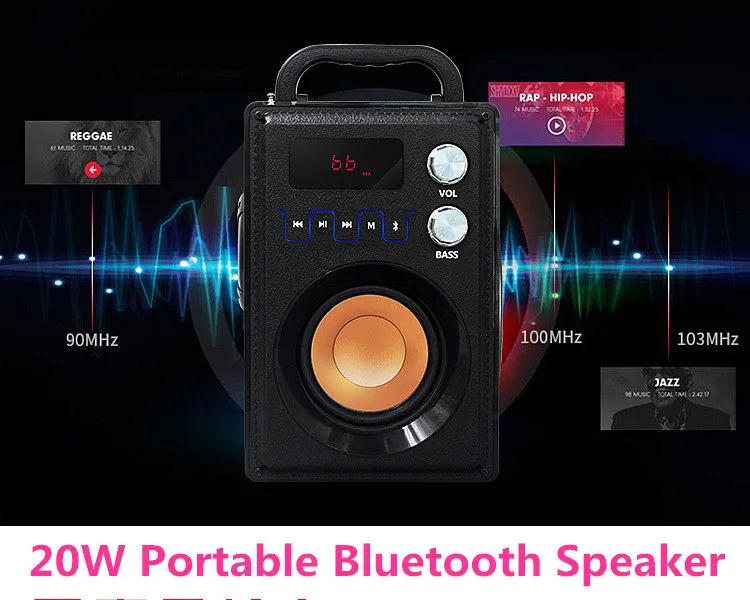 A800 20 Вт портативный Bluetooth динамик большой мощности тяжелый бас беспроводной s
