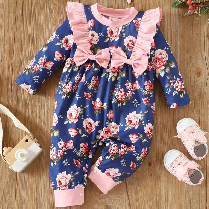 Infant And Young Children's Long-Sleeved Lace Bow Flower Cartoon Cute One-Piece Romper Girl Spring And Autumn Models
Infant And Young Children's Long-Sleeved Lace Bow Flower Cartoon Cute One-Piece Romper Girl Spring And Autumn Models
