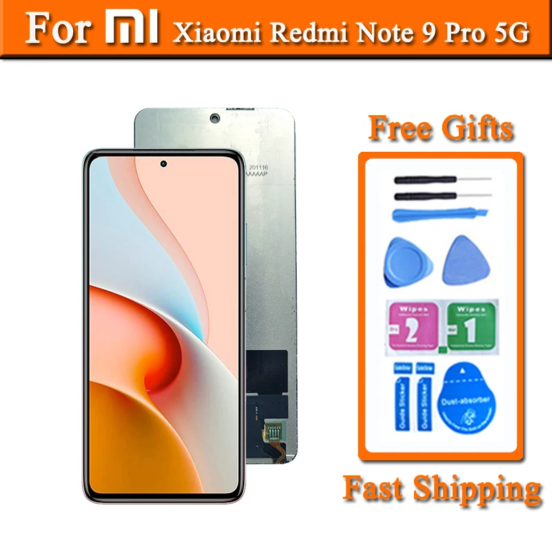 ЖК-дисплей 6,67 дюймов для Xiaomi Redmi Note 9 Pro, сенсорный экран с дигитайзером в сборе для M2007J17C, запасные части для ЖК-дисплея