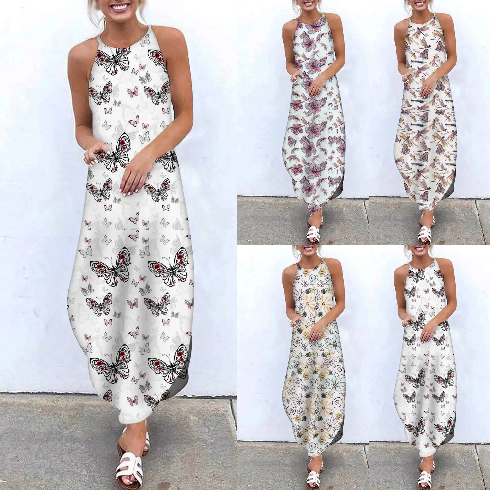 Women Maxi Dress 2021 Summer Casual O-neck Printing Folk-custo Sleeveless Long Dresses Female Loose Daily Dress
Women Maxi Dress 2021 Summer Casual O-neck Printing Folk-custo Sleeveless Long Dresses Female Loose Daily Dress