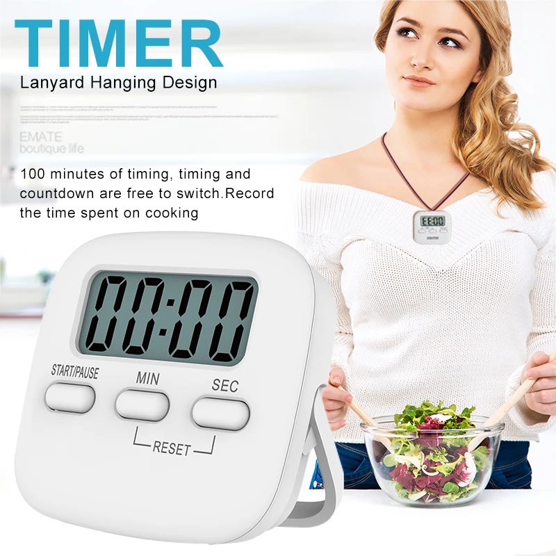LCD Digital Kitchen Baking Timer With Large Backlight Display Magnetic Absorption Cooking Count Down Up Loud Alarm Countup Count
LCD Digital Kitchen Baking Timer With Large Backlight Display Magnetic Absorption Cooking Count Down Up Loud Alarm Countup Count