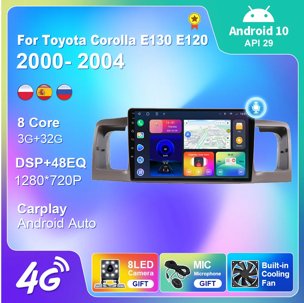 Autoradio Car Radio For Toyota Corolla E130 E120 2000-2004 Multimedia Player Navigation GPS Stereo 2 Din Carplay 2gb RAM 32gb
Autoradio Car Radio For Toyota Corolla E130 E120 2000-2004 Multimedia Player Navigation GPS Stereo 2 Din Carplay 2gb RAM 32gb