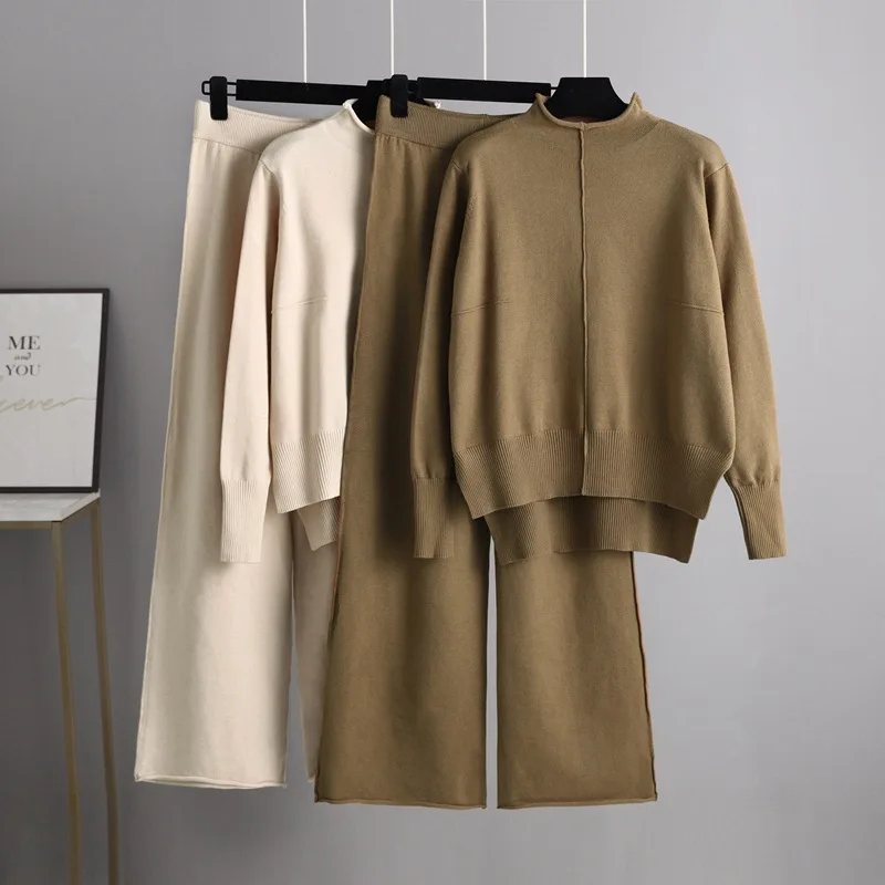 SINGREINY 2021 Autumn Winter Thick Knitted Two Piece Suits Casual Loose Irregular Split Sweater+High Waist Long Pants Set Women
SINGREINY 2021 Autumn Winter Thick Knitted Two Piece Suits Casual Loose Irregular Split Sweater+High Waist Long Pants Set Women