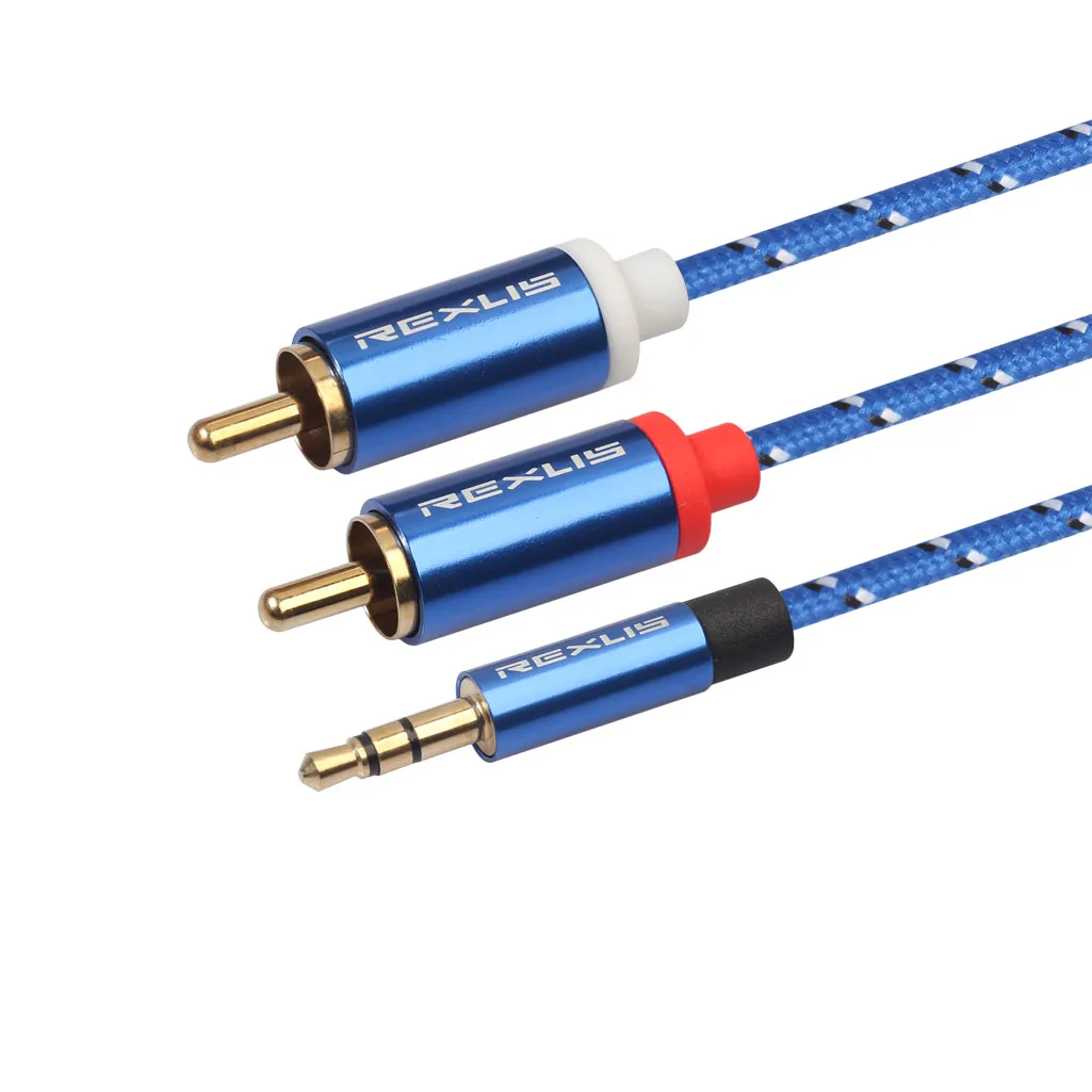 Vention RCA кабель 2RCA до 3 5 мм угловой штыревой соединитель Aux Позолоченный разъем для