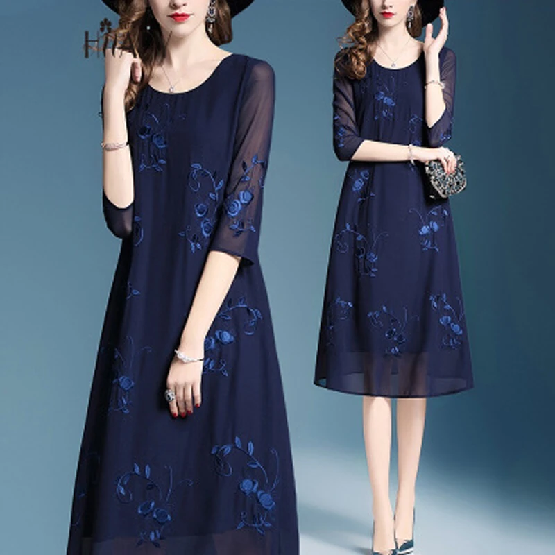 Woman summer knee-lenght chiffon dress women elegant dress and ladies dress O-Neck Vintage chiffon dress for women
Woman summer knee-lenght chiffon dress women elegant dress and ladies dress O-Neck Vintage chiffon dress for women