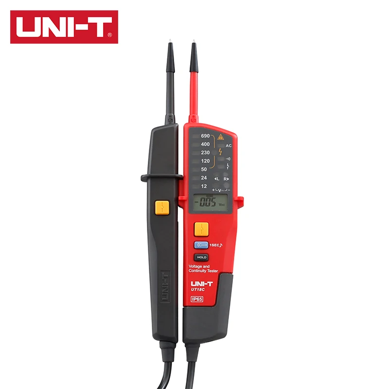 UNI-T UT18C/UT18D Voltage and Continuity Tester AC/DC voltage, 3-phase voltage, phase sequence, continuity
UNI-T UT18C/UT18D Voltage and Continuity Tester AC/DC voltage, 3-phase voltage, phase sequence, continuity