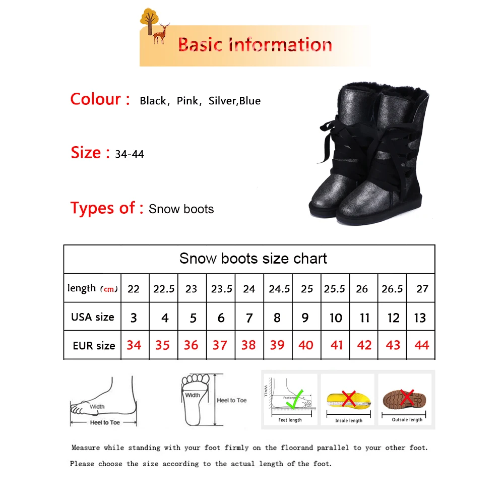 HABUCKN Fashion Lace Up Snow Boots for Women Cowhide leather Natural Sheep Wool Linning Girls Winter Shoes Waterproof Large Size
HABUCKN Fashion Lace Up Snow Boots for Women Cowhide leather Natural Sheep Wool Linning Girls Winter Shoes Waterproof Large Size